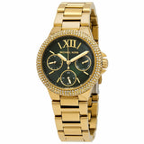 Buy Shop Michael Kors Camille Multifunction Green Dial Gold Steel Strap Watch For Women - MK6981 USA Online