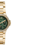 Buy Shop Michael Kors Camille Multifunction Green Dial Gold Steel Strap Watch For Women - MK6981 USA Online