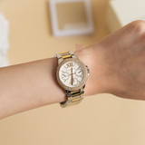 Buy Shop Michael Kors Camille Multifunction Silver Dial Two Tone Steel Strap Watch For Women - MK6982 USA Online