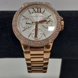 Buy Shop Michael Kors Camille Multifunction White Dial Rose Gold Steel Strap Watch For Women - MK6845 USA Online