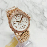 Buy Shop Michael Kors Camille Multifunction White Dial Rose Gold Steel Strap Watch For Women - MK6845 USA Online