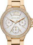 Buy Shop Michael Kors Camille Multifunction White Dial Rose Gold Steel Strap Watch For Women - MK6845 USA Online