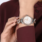 Buy Shop Michael Kors Camille Pavé Chronograph Silver Dial Two Tone Steel Strap Watch for Women - MK6843 USA Online