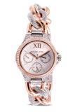 Buy Shop Michael Kors Camille Pavé Chronograph Silver Dial Two Tone Steel Strap Watch for Women - MK6843 USA Online