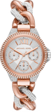 Buy Shop Michael Kors Camille Pavé Chronograph Silver Dial Two Tone Steel Strap Watch for Women - MK6843 USA Online