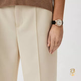 Buy Shop Michael Kors Camille Three-Hand Crystals White Dial Black Leather Strap Watch for Women - MK2962 USA Online