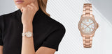 Buy Shop Michael Kors Camille Quartz Mother of Pearl White Dial Rose Gold Steel Strap Watch For Women - MK7364 USA Online