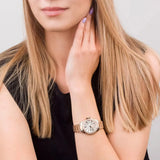 Buy Shop Michael Kors Camille Quartz Mother of Pearl White Dial Rose Gold Steel Strap Watch For Women - MK7364 USA Online