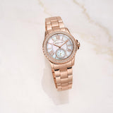 Buy Shop Michael Kors Camille Quartz Mother of Pearl White Dial Rose Gold Steel Strap Watch For Women - MK7364 USA Online