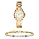 Buy Shop Michael Kors Camille Quartz White Dial Gold Steel Strap Watch For Women - MK7255 USA Online