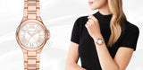 Buy Shop Michael Kors Camille Quartz White Dial Rose Gold Steel Strap Watch For Women - MK7256 USA Online