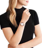 Buy Shop Michael Kors Camille Quartz White Dial Rose Gold Steel Strap Watch For Women - MK7256 USA Online