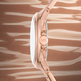 Buy Shop Michael Kors Camille Quartz White Dial Rose Gold Steel Strap Watch For Women - MK7256 USA Online