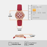 Buy Shop Michael Kors Camille Three Hand Crystals Rose Gold Dial Red Leather Strap Watch For Women - MK4701 USA Online
