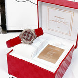 Buy Shop Michael Kors Camille Three Hand Crystals Rose Gold Dial Red Leather Strap Watch For Women - MK4701 USA Online