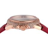 Buy Shop Michael Kors Camille Three Hand Crystals Rose Gold Dial Red Leather Strap Watch For Women - MK4701 USA Online
