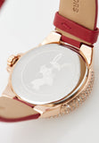 Buy Shop Michael Kors Camille Three Hand Crystals Rose Gold Dial Red Leather Strap Watch For Women - MK4701 USA Online
