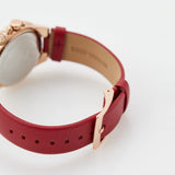 Buy Shop Michael Kors Camille Three Hand Crystals Rose Gold Dial Red Leather Strap Watch For Women - MK4701 USA Online