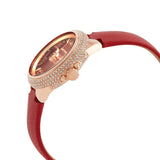 Buy Shop Michael Kors Camille Three Hand Crystals Rose Gold Dial Red Leather Strap Watch For Women - MK4701 USA Online