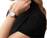 Buy Shop Michael Kors Camille Three-Hand Crystals White Dial Black Leather Strap Watch for Women - MK2962 USA Online