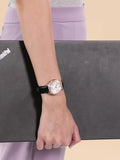 Buy Shop Michael Kors Camille Three-Hand Crystals White Dial Black Leather Strap Watch for Women - MK2962 USA Online
