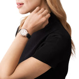 Buy Shop Michael Kors Camille Three-Hand Crystals White Dial Black Leather Strap Watch for Women - MK2962 USA Online
