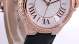 Buy Shop Michael Kors Camille Three-Hand Crystals White Dial Black Leather Strap Watch for Women - MK2962 USA Online