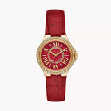 Buy Shop Michael Kors Camille Three-Hand Red Dial Red Leather Strap Watch for Women - MK4750 USA Online