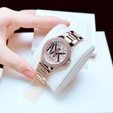 Buy Shop Michael Kors Camille Three Hand Rose Gold Dial Rose Gold Steel Strap Watch For Women - MK7197 USA Online