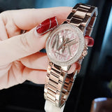 Buy Shop Michael Kors Camille Three Hand Rose Gold Dial Rose Gold Steel Strap Watch For Women - MK7197 USA Online