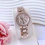 Buy Shop Michael Kors Camille Three Hand Rose Gold Dial Rose Gold Steel Strap Watch For Women - MK7197 USA Online
