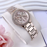 Buy Shop Michael Kors Camille Three Hand Rose Gold Dial Rose Gold Steel Strap Watch For Women - MK7197 USA Online