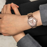 Buy Shop Michael Kors Camille Three Hand Rose Gold Dial Rose Gold Steel Strap Watch For Women - MK7197 USA Online
