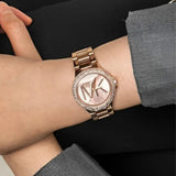 Buy Shop Michael Kors Camille Three Hand Rose Gold Dial Rose Gold Steel Strap Watch For Women - MK7197 USA Online