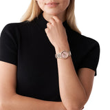 Buy Shop Michael Kors Camille Three Hand Rose Gold Dial Rose Gold Steel Strap Watch For Women - MK7197 USA Online
