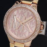 Buy Shop Michael Kors Camille Three Hand Rose Gold Dial Rose Gold Steel Strap Watch For Women - MK7197 USA Online
