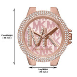 Buy Shop Michael Kors Camille Three Hand Rose Gold Dial Rose Gold Steel Strap Watch For Women - MK7197 USA Online
