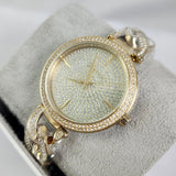 Buy Shop Michael Kors Catelyn Crystals Gold Dial Gold Steel Strap Watch For Women - MK4674 USA Online