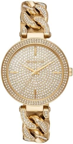 Buy Shop Michael Kors Catelyn Crystals Gold Dial Gold Steel Strap Watch For Women - MK4674 USA Online