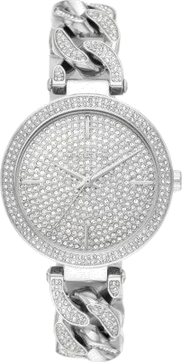 Buy Shop Michael Kors Catelyn Quartz Crystals Silver Dial Silver Steel Strap Watch For Women - MK4675 USA Online