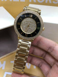 Buy Shop Michael Kors Catlin Black Dial Gold Steel Strap Watch for Women - MK3338 USA Online