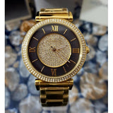 Buy Shop Michael Kors Catlin Black Dial Gold Steel Strap Watch for Women - MK3338 USA Online