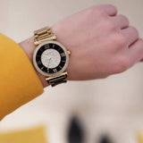 Buy Shop Michael Kors Catlin Black Dial Gold Steel Strap Watch for Women - MK3338 USA Online