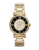 Buy Shop Michael Kors Catlin Black Dial Gold Steel Strap Watch for Women - MK3338 USA Online