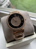 Buy Shop Michael Kors Catlin Black Dial Rose Gold Steel Strap Watch for Women - MK3339 USA Online