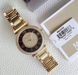 Buy Shop Michael Kors Catlin Black Dial Rose Gold Steel Strap Watch for Women - MK3339 USA Online
