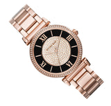 Buy Shop Michael Kors Catlin Black Dial Rose Gold Steel Strap Watch for Women - MK3339 USA Online