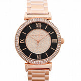 Buy Shop Michael Kors Catlin Black Dial Rose Gold Steel Strap Watch for Women - MK3339 USA Online