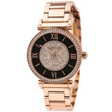 Buy Shop Michael Kors Catlin Black Dial Rose Gold Steel Strap Watch for Women - MK3339 USA Online