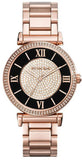 Buy Shop Michael Kors Catlin Black Dial Rose Gold Steel Strap Watch for Women - MK3339 USA Online